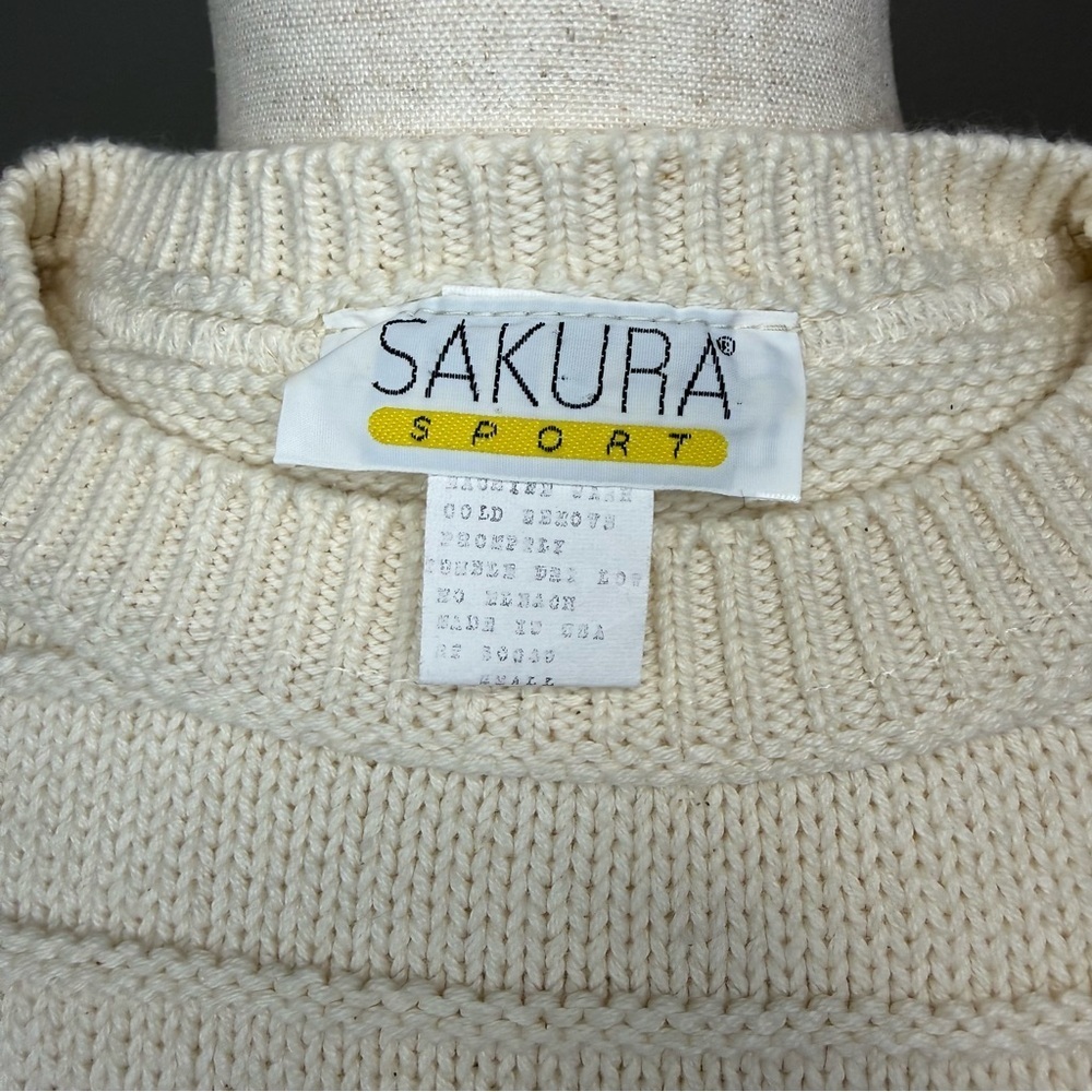 Sakura Sport Cream Knit Sweater - Picture 6 of 6